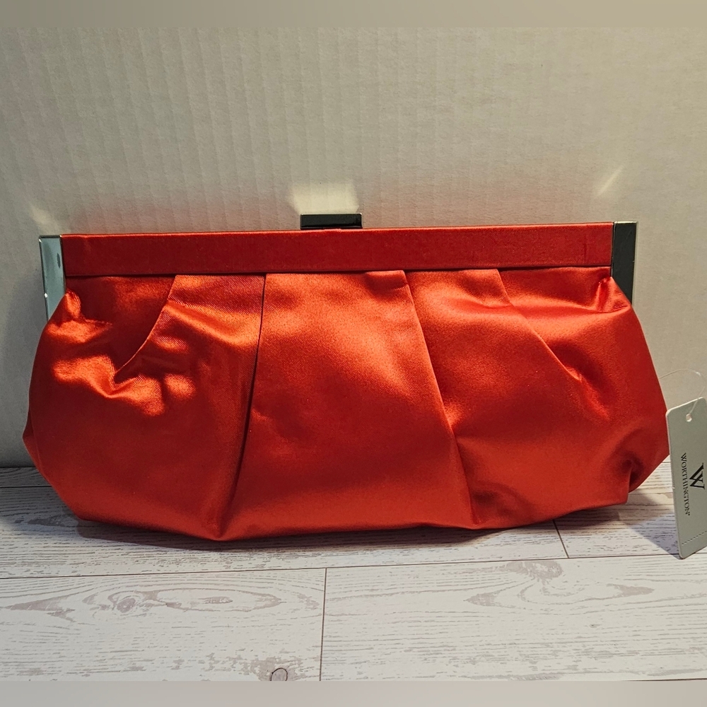 Elegant Red Satin Clutch
